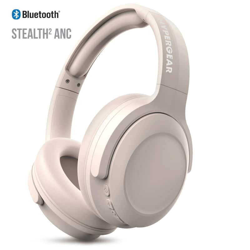 HyperGear Stealth2 ANC Wireless Headphones - Bone