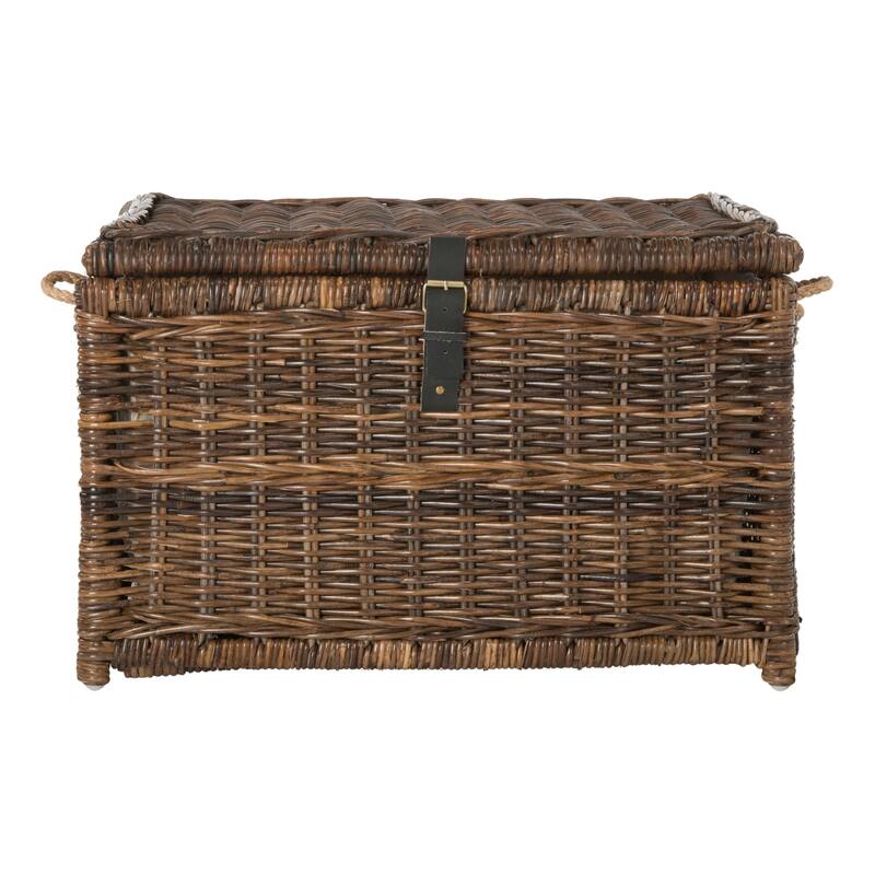 happimess Caden 30" Wicker Storage Trunk, Brown - Butterscotch