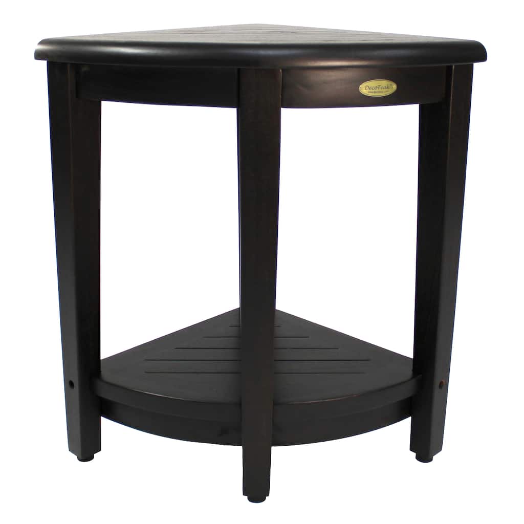 DecoTeak SnazzyCorner Woodland Brown 23" Teak Corner Shower Bench
