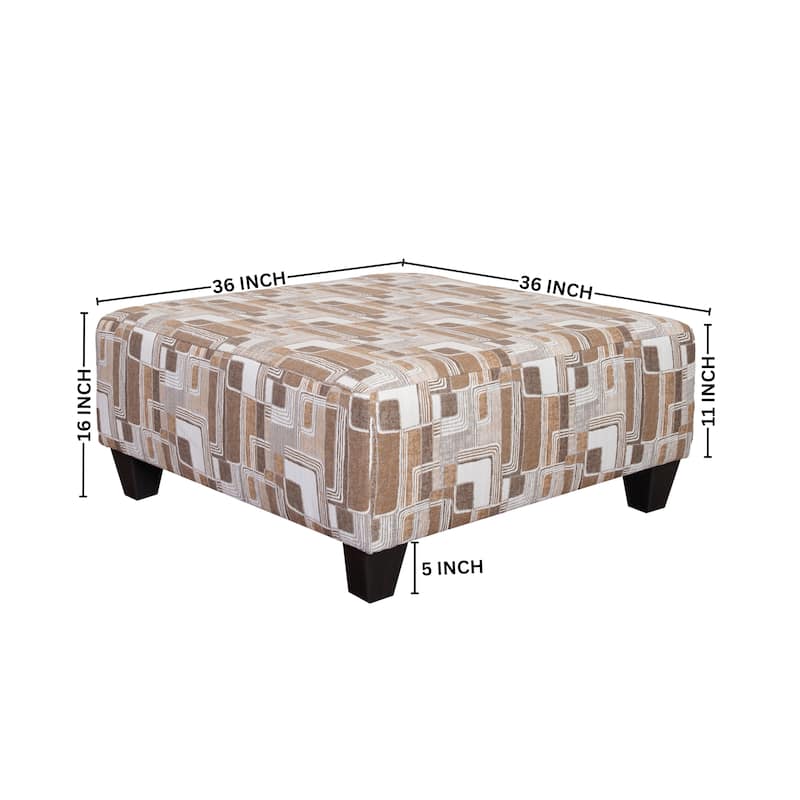 Roundhill Nexus Geometric Accent Cocktail Ottoman