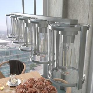 Hunter Astwood 5 Light Linear Chandelier, Caged, Contemporary, Transitional, Art Deco