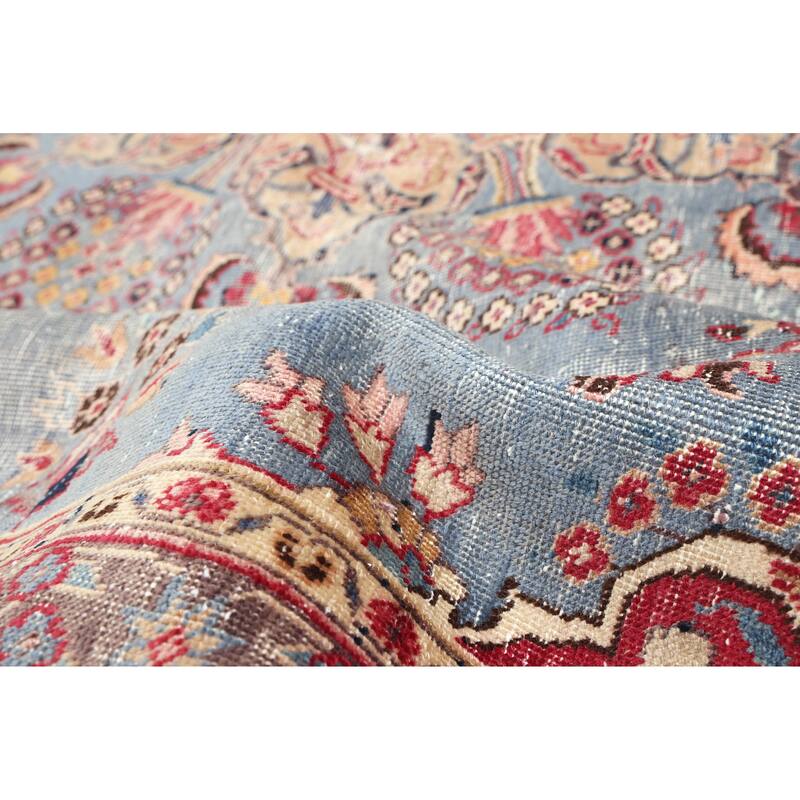 ECARPETGALLERY Hand-knotted Antalya Vintage Light Blue Wool Rug - 9'6 x 12'7
