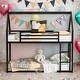 preview thumbnail 13 of 23, Twin over Twin House Bunk Bed with Built-in Ladder,House Bunk Bed,Easy Assembly,White Black