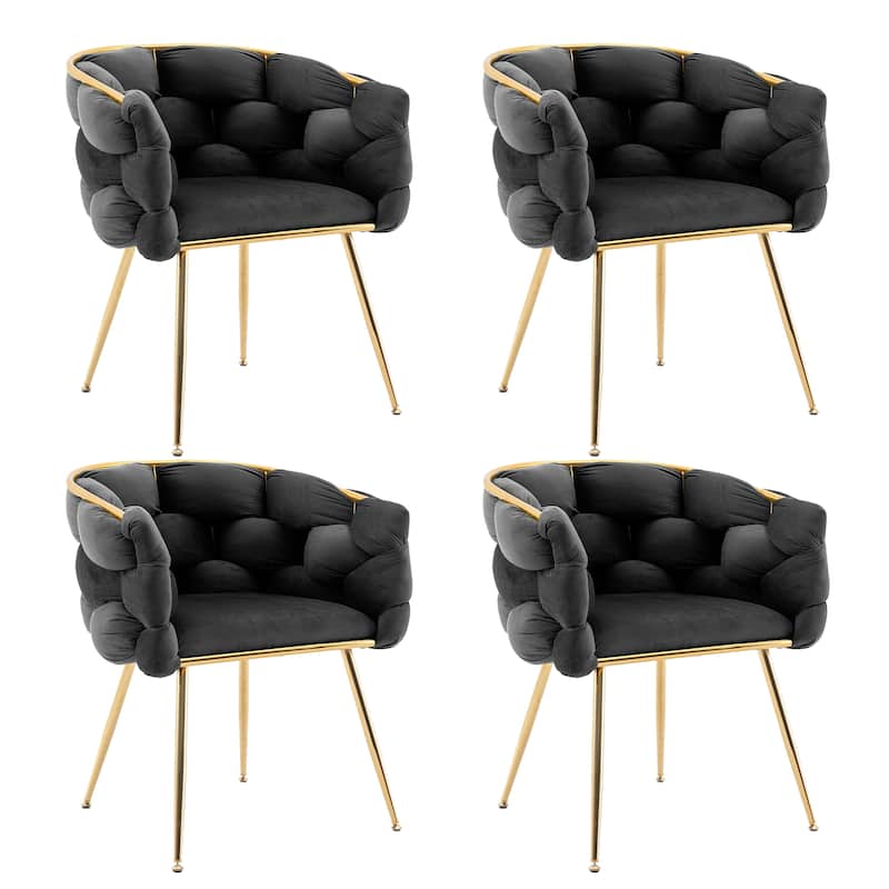 Modern Velvet Dining Chair with Metal Legs
