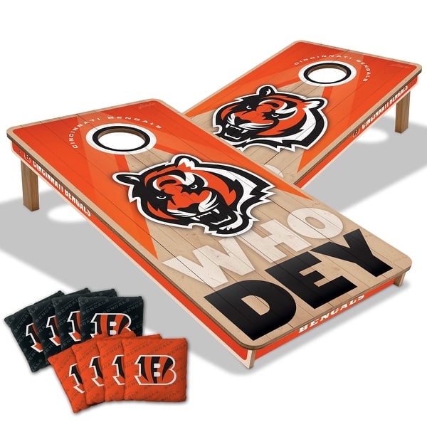 slide 2 of 7, Cincinnati Bengals NFL 2x4 Professional Cornhole Board Set Include Carrying Case