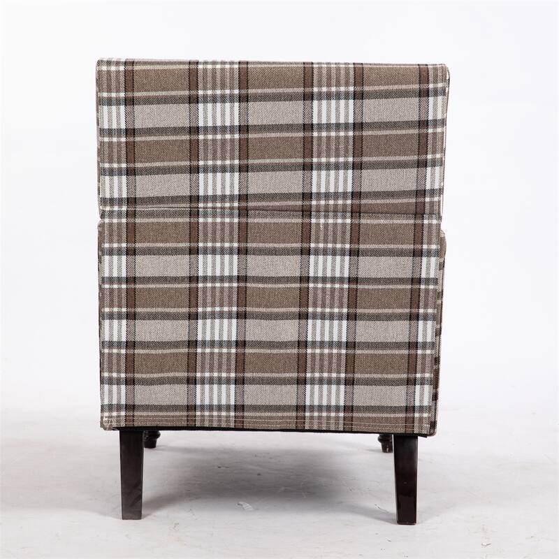 Linen Upholstered Accent Chair with Nailhead Trim and Wood Frame