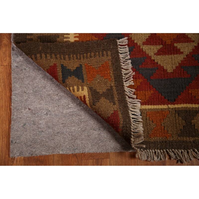 Reversible Red Kilim Oriental Area Rug Flat-weave Tribal Wool Carpet - 3'3" x 5'2"