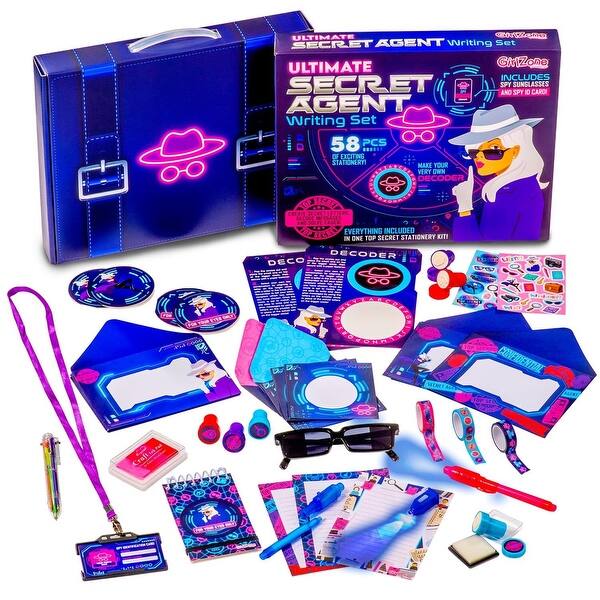 slide 2 of 7, GirlZone Ultimate Secret Agent Writing Set, Exciting Spy Kit and Stationery Set