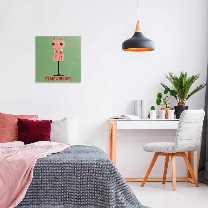 Stupell Zinfurndel Feline Wine Canvas Wall Art Design By Carrie Cantwell