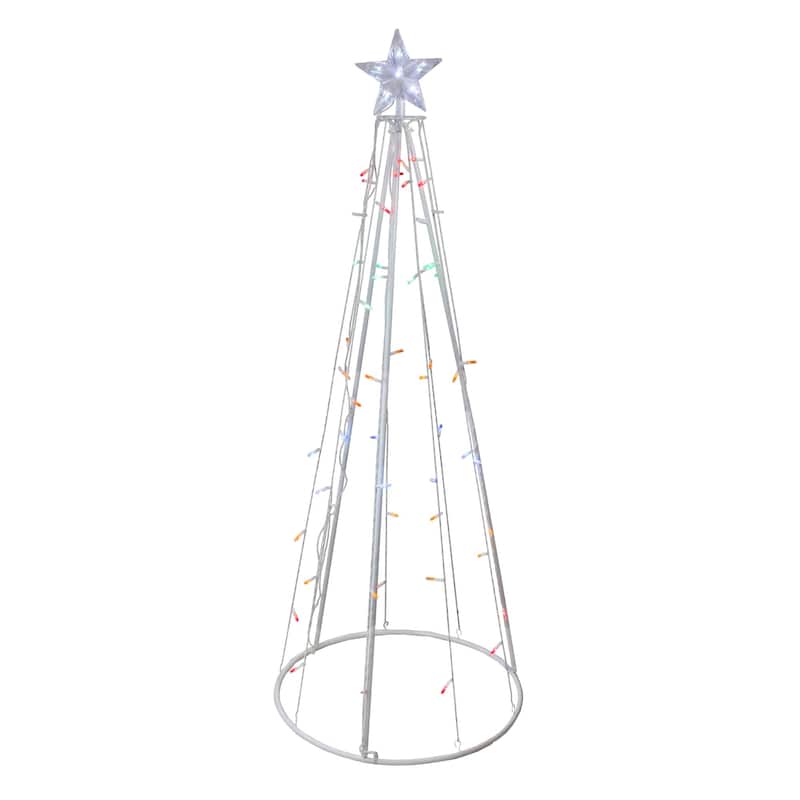 5' Multi-Color LED Lighted Cone Christmas Tree Outdoor Decor