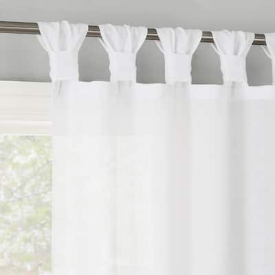 No. 918 Hathaway Twist Tab Semi-Sheer Tab Top Curtain Panel, Single Panel