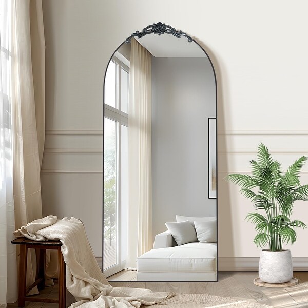 Vintage Arched Full Length Standing Mirror Vanity Floor Mirror