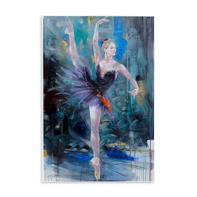 Stupell Vivid Ballet Dancer on Blue Wall Plaque Art Design By Lucille Lee