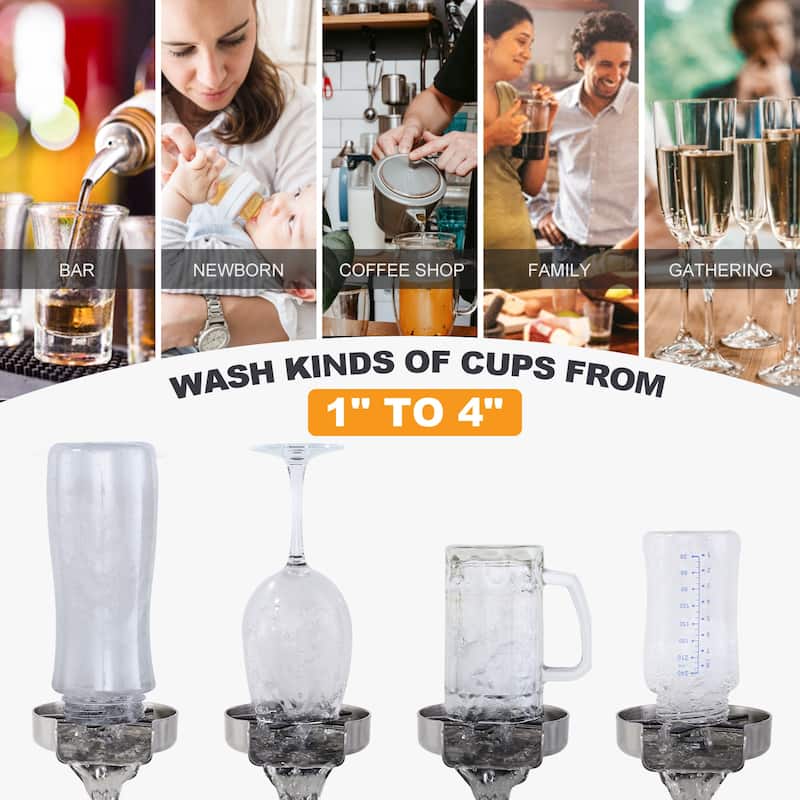 Metal Glass Rinser for Kitchen Sink