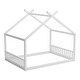 preview thumbnail 14 of 18, Montessori House-shape Bed Frame for Kids Toddler Floor Bed with Fence Headboard Footboard, Low Wooden Tent Bed Without Slats