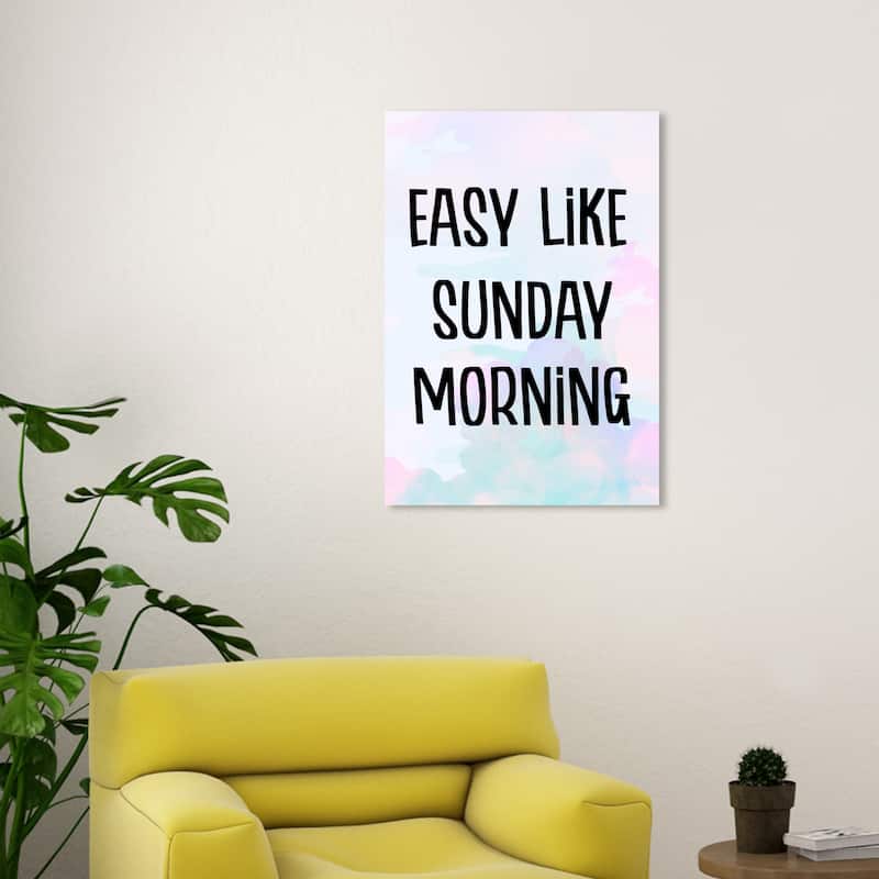 Wynwood Studio Canvas Typography and Quotes Easy Like Sunday Black and Wall Art Canvas Print - 30 x 20