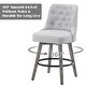 preview thumbnail 2 of 24, HOMYKA Tufted Swivel Bar Stool with Wood Grain Chair Legs Set of 2