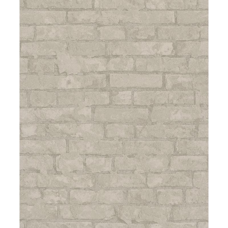 Galerie Wallcoverings Terra Collection Stone Optics Matte Finish Clay Ink on Non-Woven Wallpaper Roll - 33-feet long x 21-inches wide - Silver