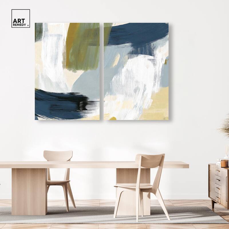 Textured Greens II Canvas Set of 2 by Art Remedy, Gallery Wrapped