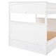 preview thumbnail 16 of 14, Contemporary Design Wood Bunk Bed with Ladder and Guardrails, Sturdy and Durable Frame, White