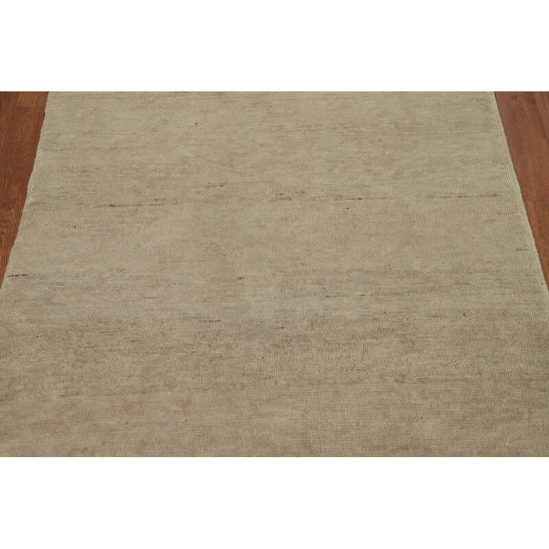 Contemporary Gabbeh Accent Rug Handmade Oriental Wool Carpet - 3'4"x 4'10"