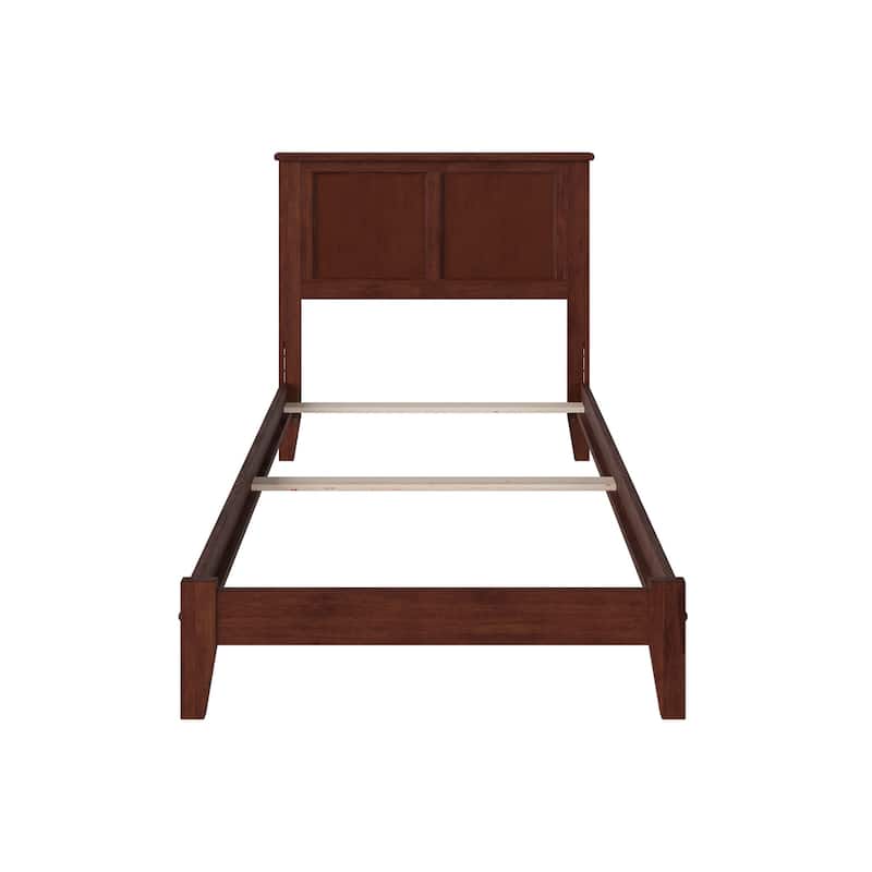 AFI Madison Twin Foundation Bed with Charging Station in Walnut