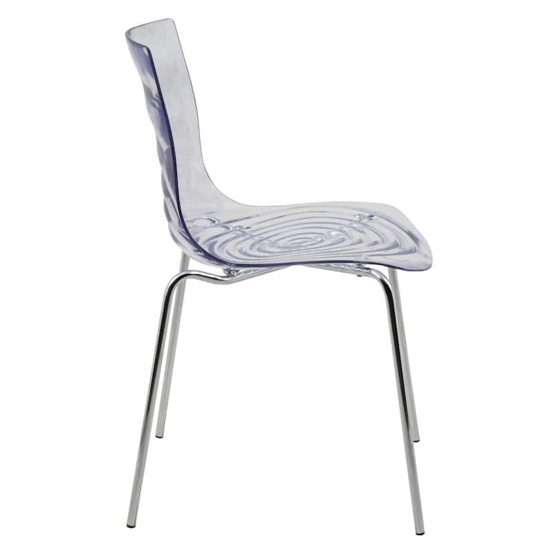 Plastic Dining Side Chair With Chrome Base Set of 4 Astor Series