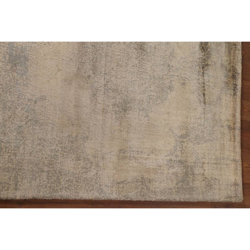 Yellow Abstract Modern Area Rug Handmade Wool Carpet - 5'8"x 7'11"