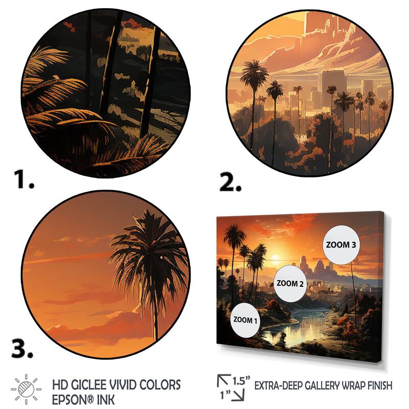 Designart "Los Angeles City Of Angels III" Los Angeles Multipanel Wall Decor set
