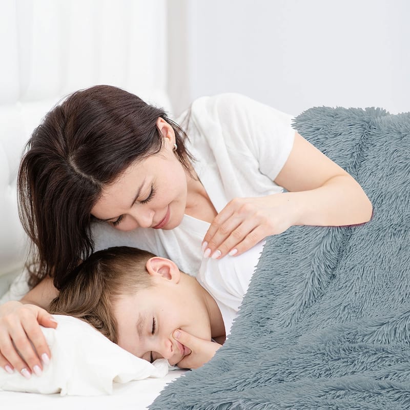 Faux Fur Blanket Soft Warm Reversible Shaggy Sherpa