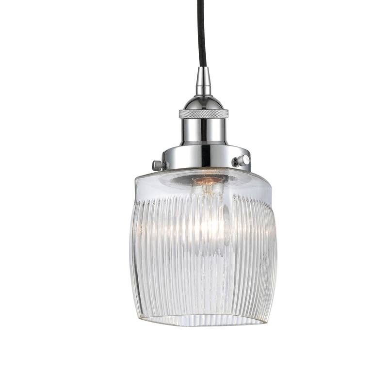 Innovations Lighting 616-1PH-10-6 Colton Pendant Colton 6" Wide Mini - Polished Chrome / Clear Halophane
