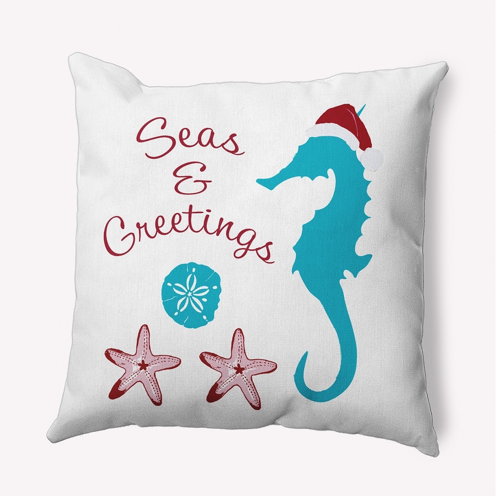 Seas and Greetings Christmas Accent Pillow