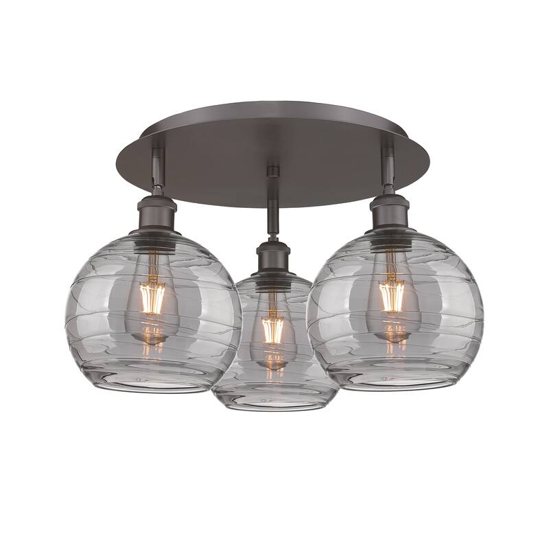 Innovations Lighting Athens Deco Swirl - 3 Light 20" Flush Mount