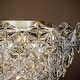 preview thumbnail 2 of 5, 6-Light Glam Silver Leaf Tiered Flush Mount Ceiling Light with Hexagonal Glass Accents - W:19.7"
