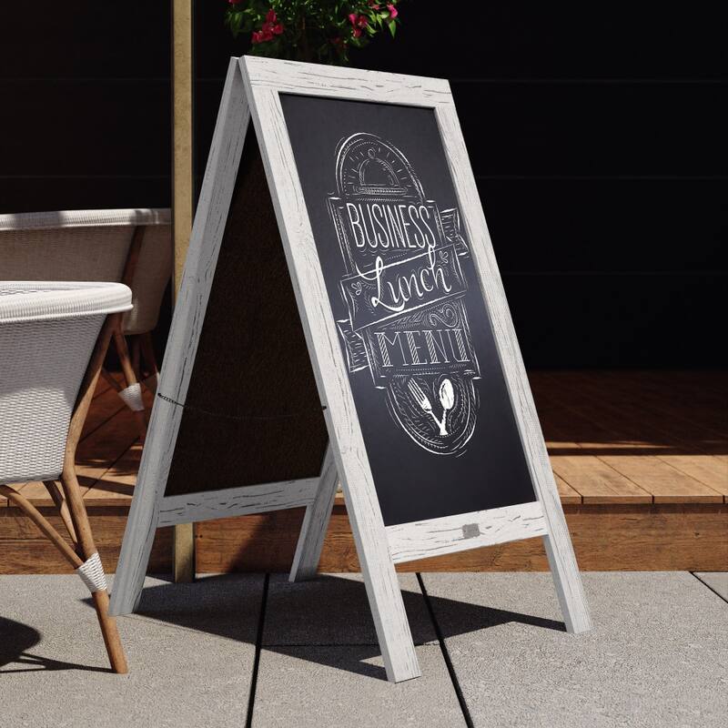 Wood A-Frame Magnetic Chalkboard Set-Markers, Stencils, and Magnets