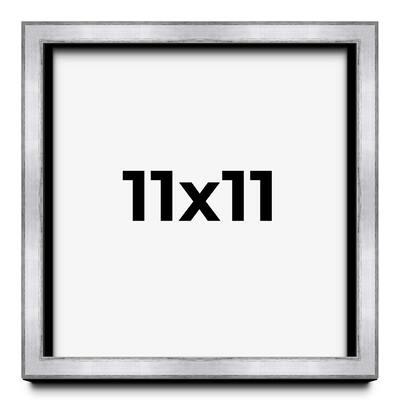 11x11 Shadow Box Frame Silver | 1.375 Inches Deep Real Wood