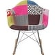 preview thumbnail 8 of 7, Fabric Upholstered Armchair With Arms Rocking Chair Patchwork Rocker Chrome Base Wood For Living Room Bedroom Ann
