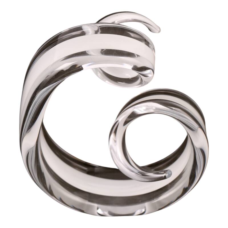 Glass Sculpture Abstract Spiral Accent Home Office - 9" Clear - 8" x 6" x 9"