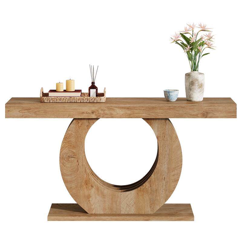 Wood Console Sofa Table, 63-Inch Rustic Farmhouse Entryway Table