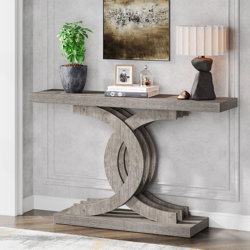 Console Tables for Entryway, Farmhouse 39" Wooden Sofa Table - Grey