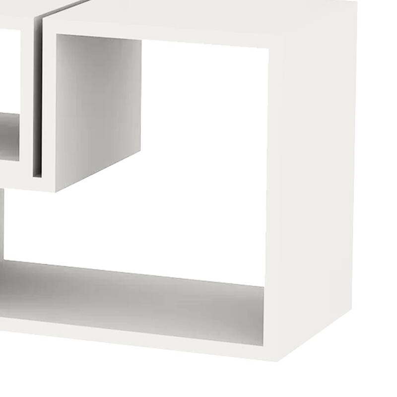 Hollow-Core TV Console and Bookcase Combination, White