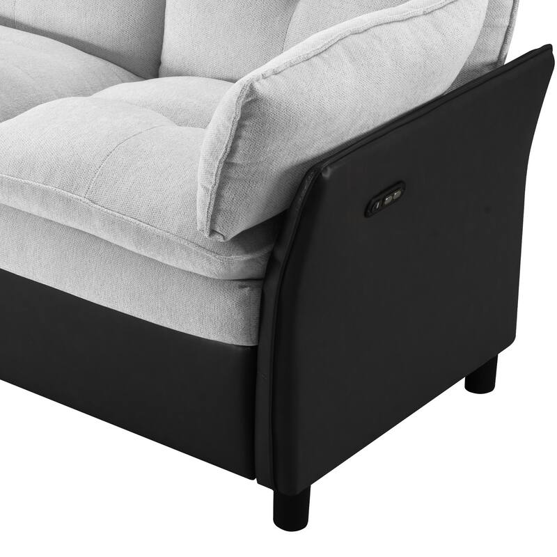 3 Seater Modern Soft Upholstered Power Reclining Sofa for Living Room