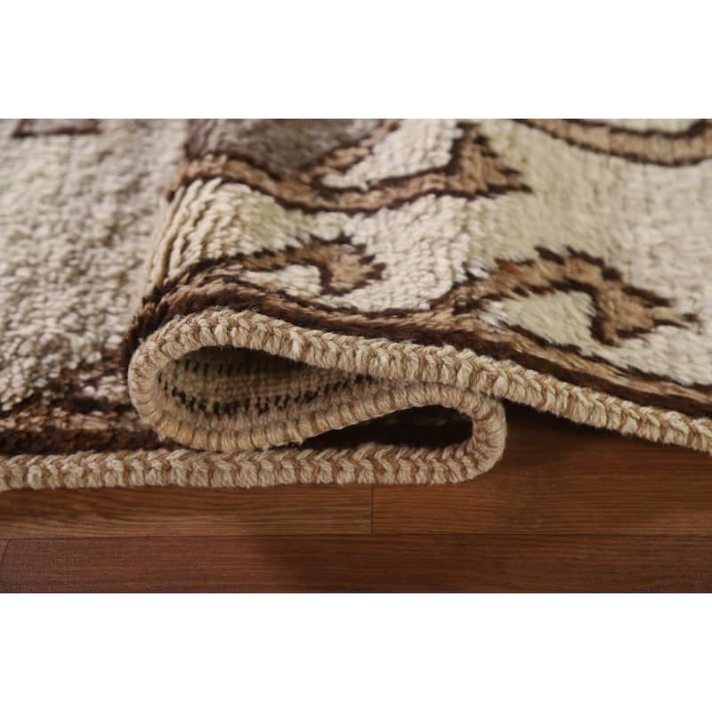 Geometric Anatolian Turkish Runner Rug Hand-knotted Wool Carpet - 3'5"x 11'11"