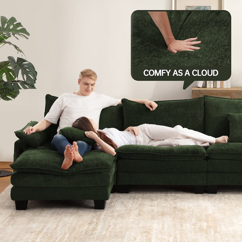 Living Room Furniture Sets, Modular Sectional Sofa Set with Ottoman for Living Room, Convertible Sofa Couch