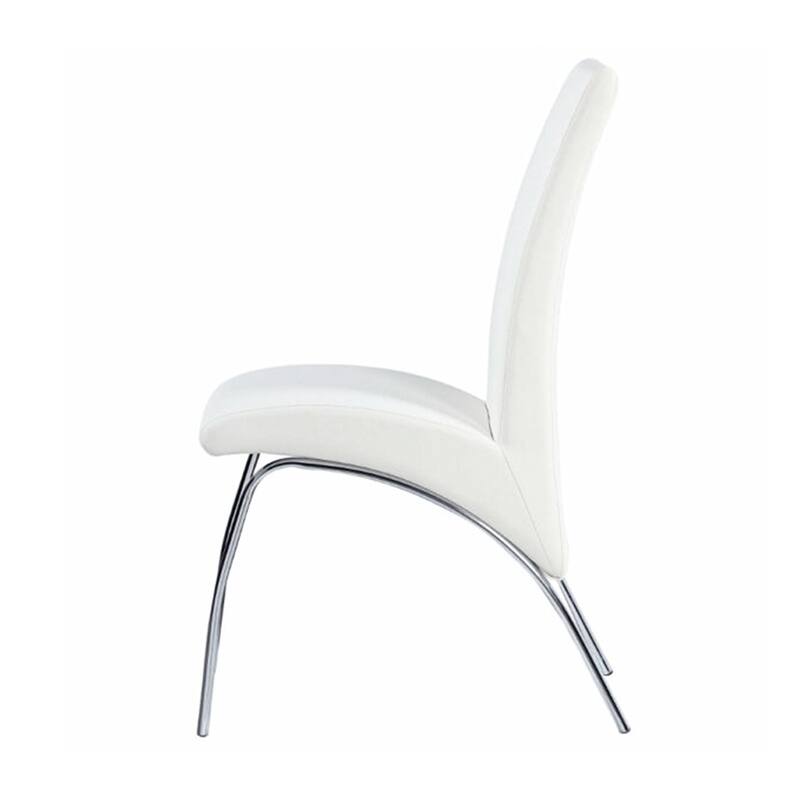 2PCS Leatherette Upholstered Side Chairs with Chrome Legs