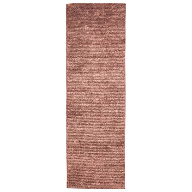 Terra by Obeetee Hue Solid Rug - Red - 2'6" x 8'