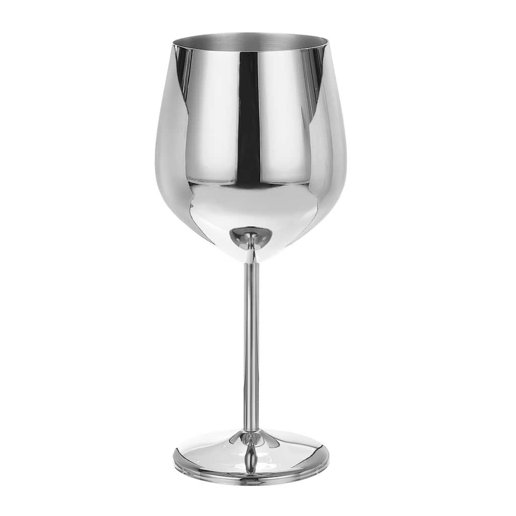Unbreakable Stemmed Champagne Glasses, 500ml/18 OZ Champagne Flutes,Silver - Silver