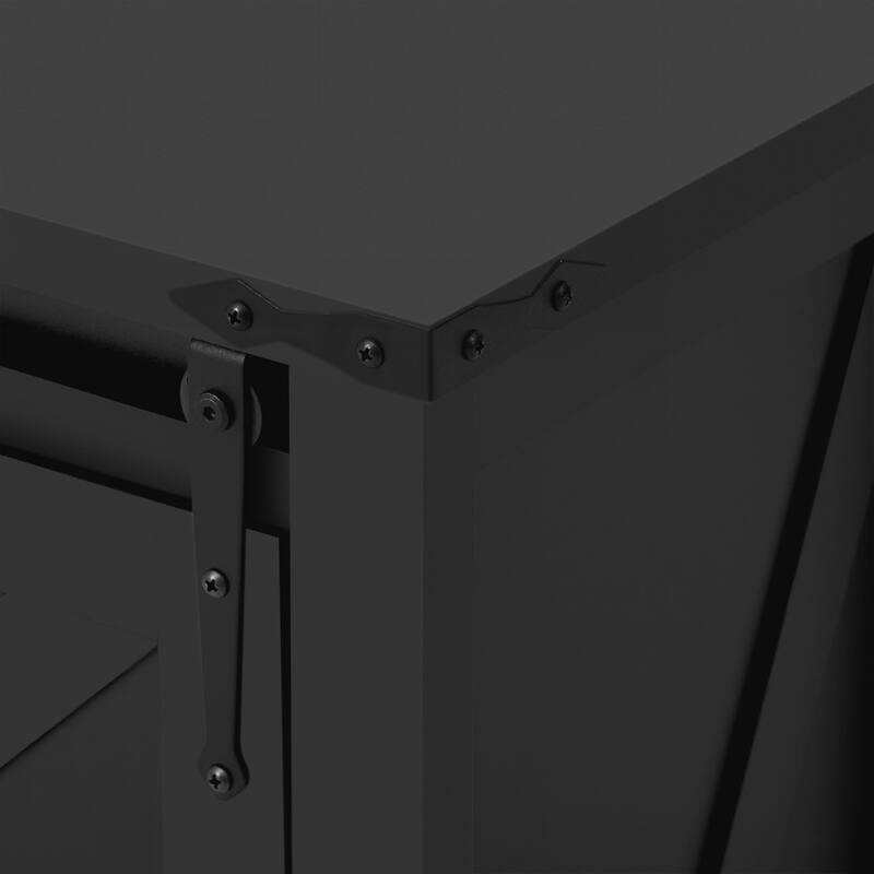 Sideboard with Storage,Farmhouse Storage Cabinet with Sliding Barn Doors and 4 Drawers