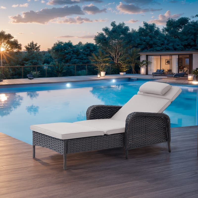 Patio Lounge Chairs Single Lounge Chaise - Brown