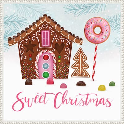 Sweet Holidays I by Victoria Borges (22 x 22 in.), Framed Canvas Wall Art Print - Sylvie Beaded White